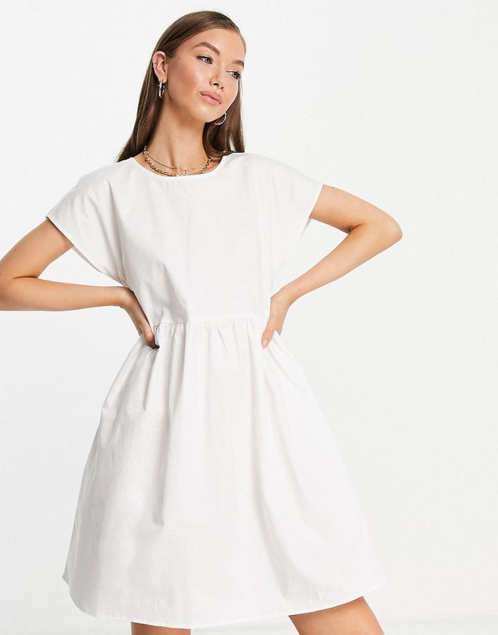 Vila Midi Dress With Bow Tie Back In White
