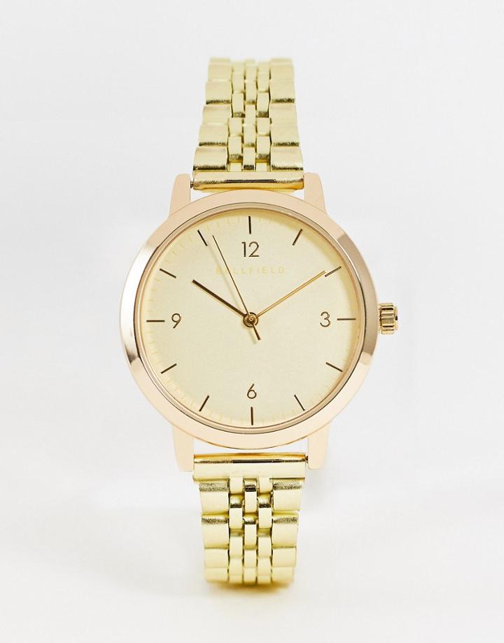 Bellfield Stainless Steel Bracelet Watch In Gold