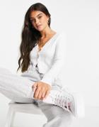Hollister Ribbed Cardigan In White