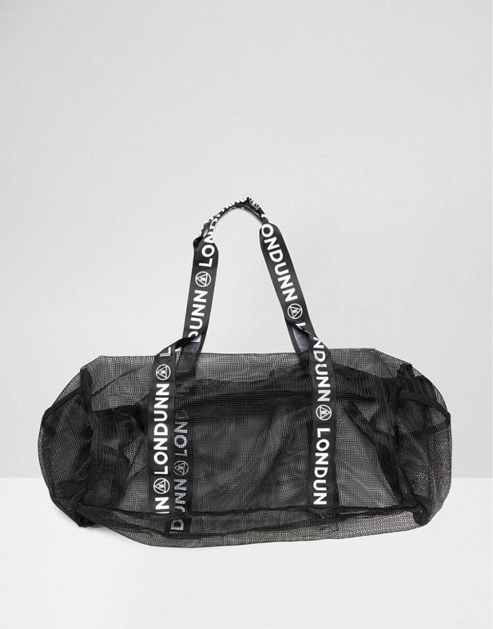 Missguided Londunn Mesh Logo Gym Bag - Black