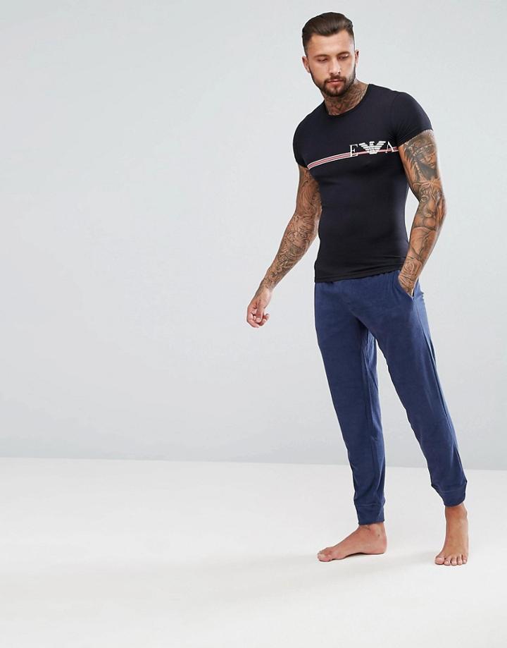 Armani Velour Lounge Pant - Blue