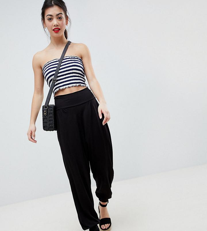Asos Design Petite Ultimate Jersey Harem Pants-black