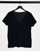 Allsaints Emelyn Tonic V-neck T-shirt In Black