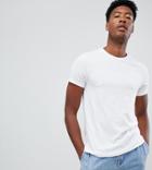 Asos Design Tall Organic T-shirt With Crew Neck In White - White