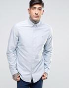 Original Penguin Slim Oxford Shirt Buttondown Tonal Logo In Blue - Blu