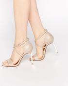Dune Mojito Snake Effect Barely There Heeled Sandals - Gold
