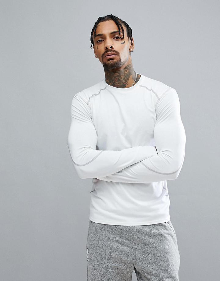 New Look Sport Long Sleeve Top In White - White