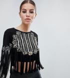 A Star Is Born Festival Embellished Crop Top - Multi
