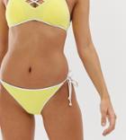 Dorina Bora Bora Tie Side Bikini Bottom In Lemon And White - Multi