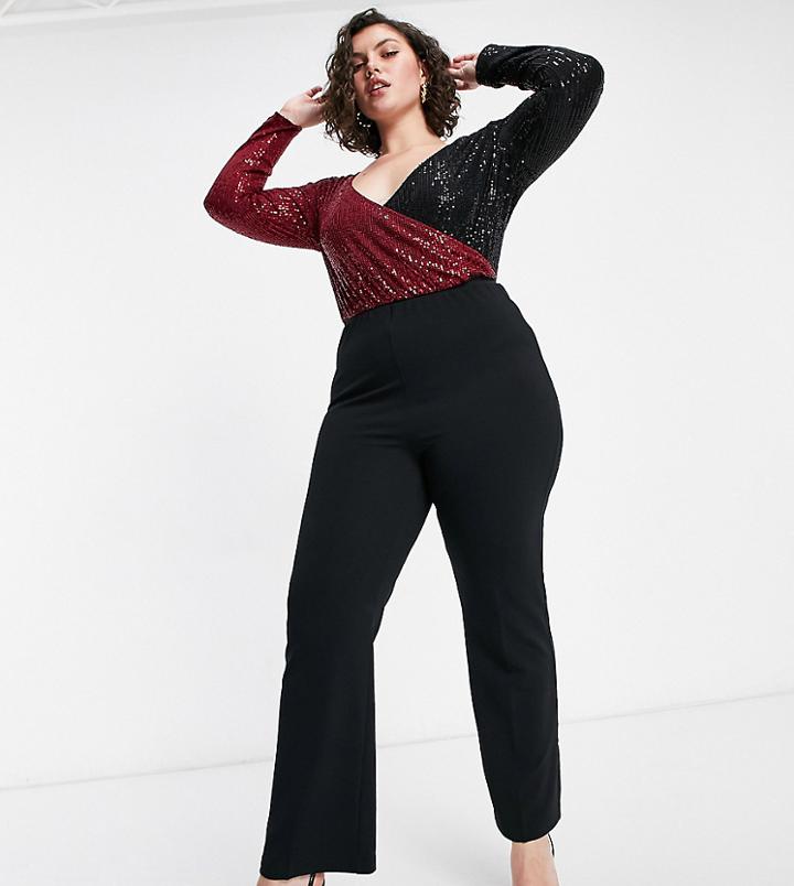 Yours Ribbed Bootcut Pant In Black