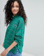 Bershka Stripe Charming Sweatshirt - Green
