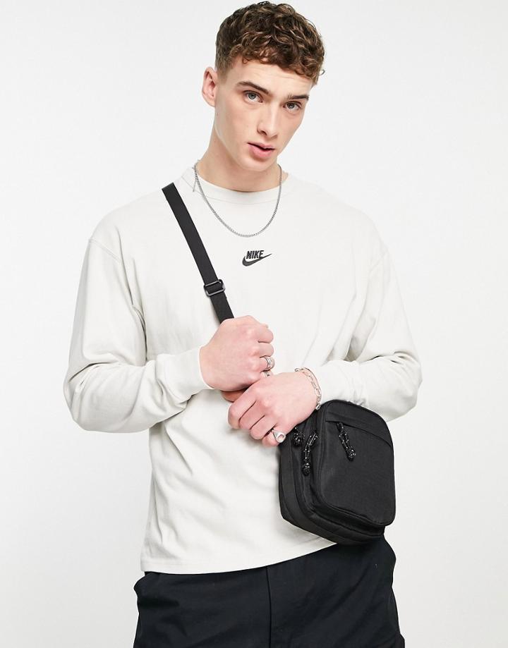 Nike Premium Essentials Oversized Long Sleeve T-shirt In Stone-neutral