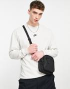 Nike Premium Essentials Oversized Long Sleeve T-shirt In Stone-neutral