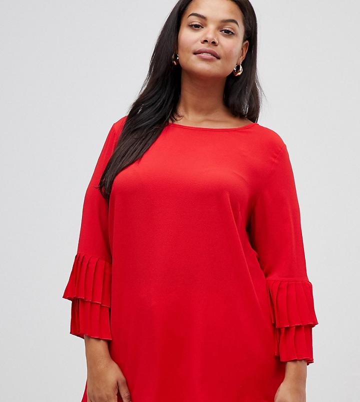 Lovedrobe Pleated Cuff Top - Red