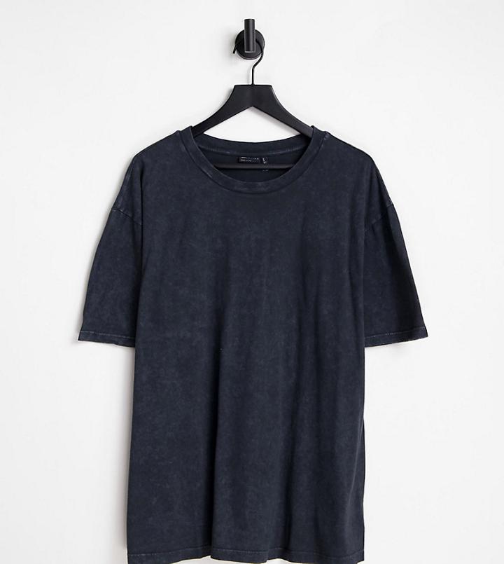 Asos Design Curve Oversized T-shirt In Washed Black