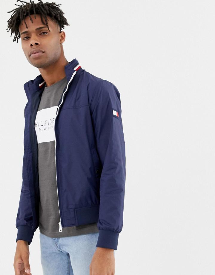 Tommy Hilfiger Nylon Rib Bomber Jacket - Blue