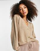 Object Oversized Cardigan In Beige-neutral