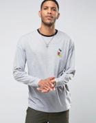 Asos Mickey Mouse Retro Oversized Long Sleeve T-shirt With Ringer - Green