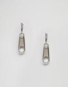 Cheap Monday Zipper Mini Earrings - Silver