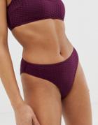 Asos White Textured Bikini Bottom-brown