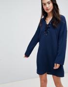 Qed London Shift Dress-navy