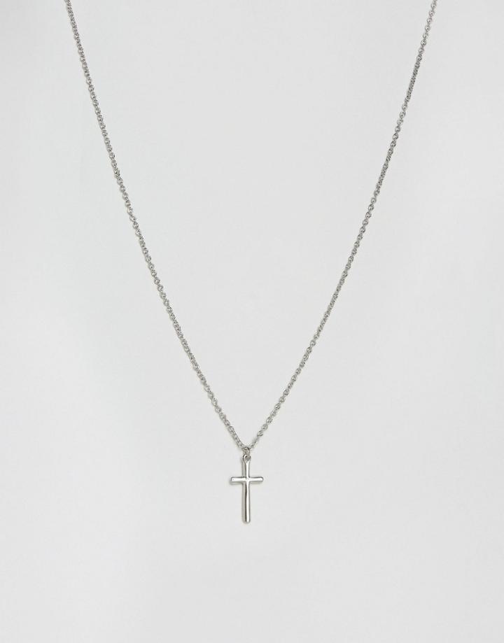 Icon Brand Cross Pendant Necklace In Antqiue Silver - Silver