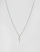 Icon Brand Cross Pendant Necklace In Antqiue Silver - Silver