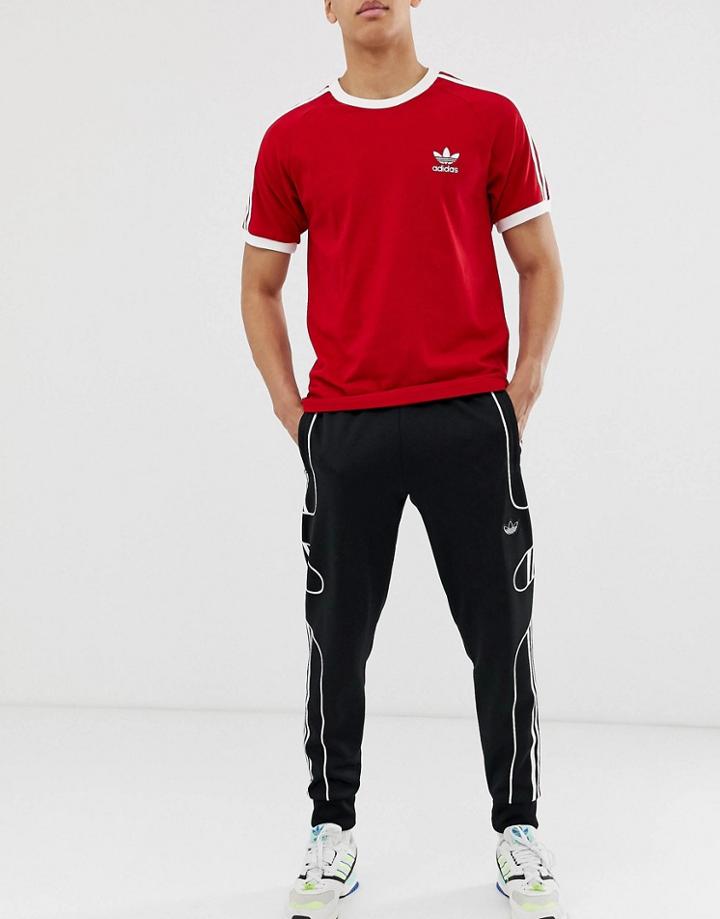 Adidas Originals Flamestrike Sweatpants With Floating 3 Stripes In Black