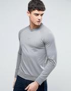 Armani Jeans Emboss Logo Sweatshirt Crewneck Regular Fit Lightweight In Gray - Gray