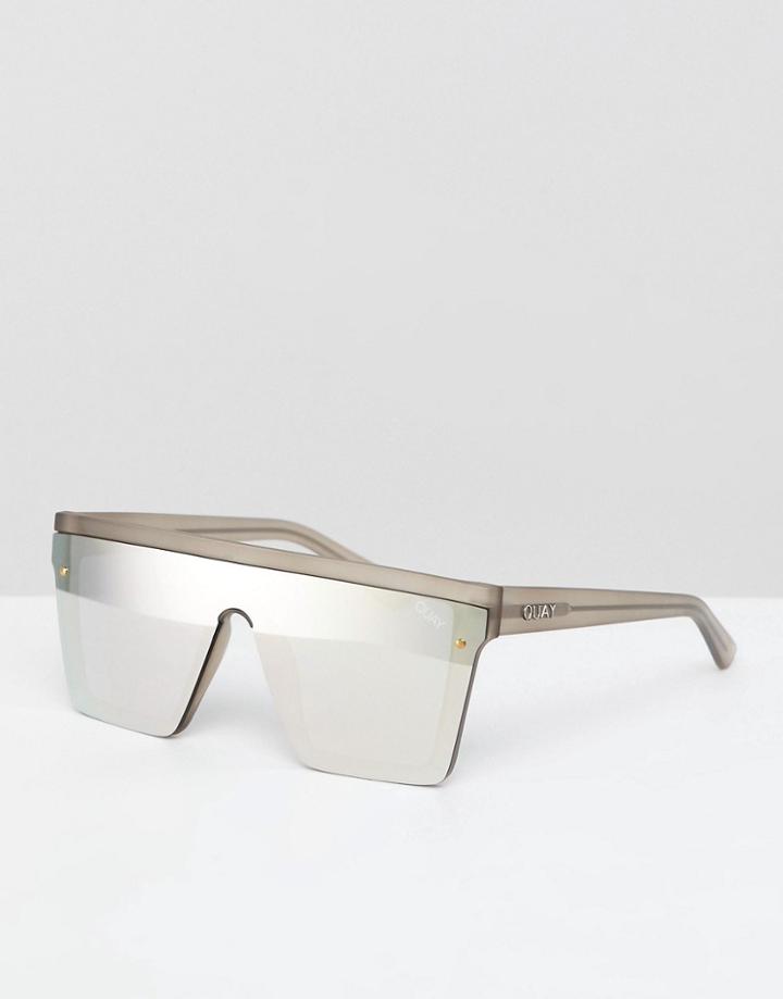 Quay Australia Hindsight Square Sunglasses In Gold - Gold