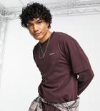 Collusion Long Sleeve T-shirt With Mock Sleeve Layer In Brown