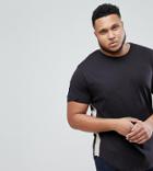 Only & Sons Plus Longline T-shirt With Side Panel Detail - Black