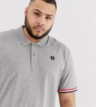 Jack & Jones Originals Plus Size Polo Shirt With Tipping In Gray - Gray