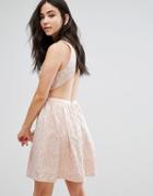 The English Factory Sleeveless Lace Skater Dress - Pink