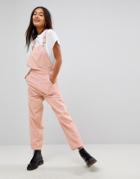 Asos Cord Overall In Pale Pink - Pink