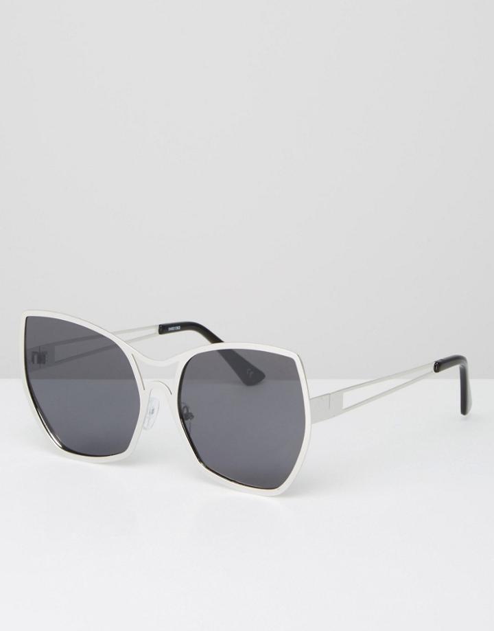 Asos Oversized 70s Cat Eye Sunglasses With Flat Lens - Gold