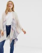 Qed London Cape In Border Print - Multi