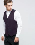 Feraud Heritage Premiun Wool Navy And Burgundy Geo Check Waistcoat - Navy