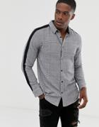 Brave Soul Prince Of Wales Check Long Sleeve Shirt - Black