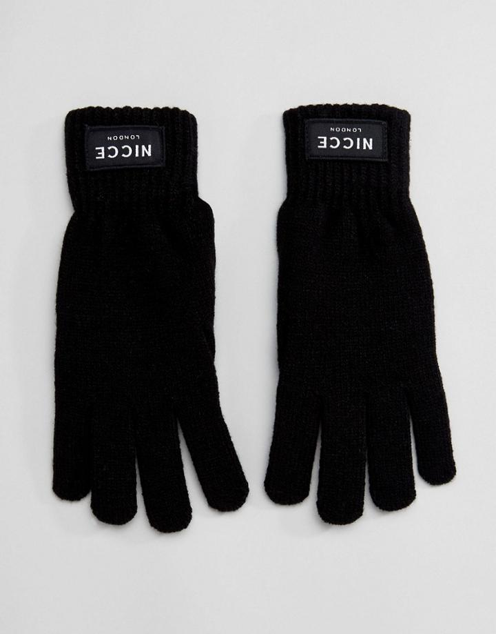 Nicce London Gloves In Black - Black