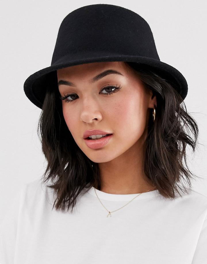 Asos Design Felt Bucket Hat - Black