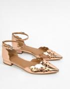 Asos Design Luxe Laser Cut Ballet Flats - Gold