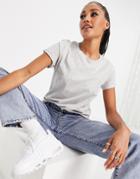 Brave Soul Elanor Sleeve Roll T-shirt-grey