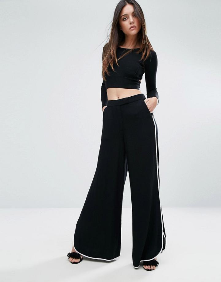 Warehouse Contrast Piping Wide Leg Pant - Multi