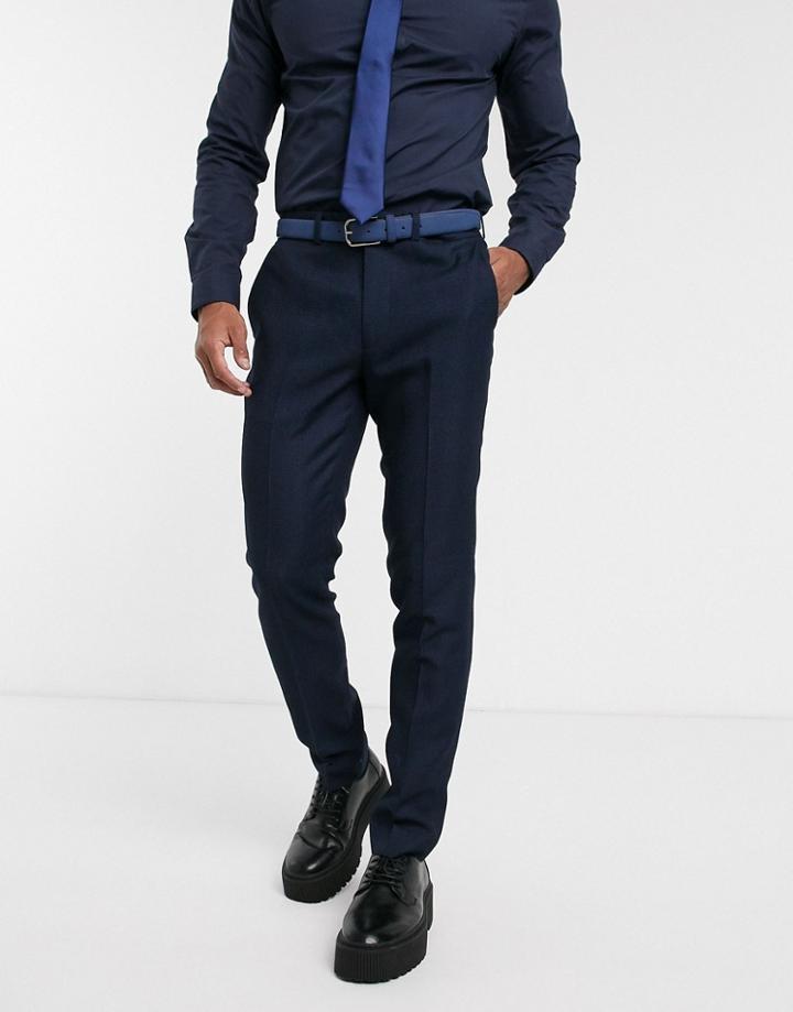 Topman Skinny Suit Pants In Navy