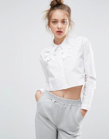 Ziztar Floral Collar Shirt - White