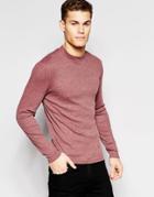 Asos Rib Extreme Muscle Long Sleeve T-shirt With Turtle Neck In Red - Red