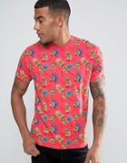 Brave Soul Pinapple Print T-shirt - Pink