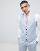 Burton Menswear Wedding Skinny Tuxedo Vest - Blue