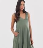 Asos Design Maternity Exclusive Ultimate Swing Dress With Concealed Pockets - Green